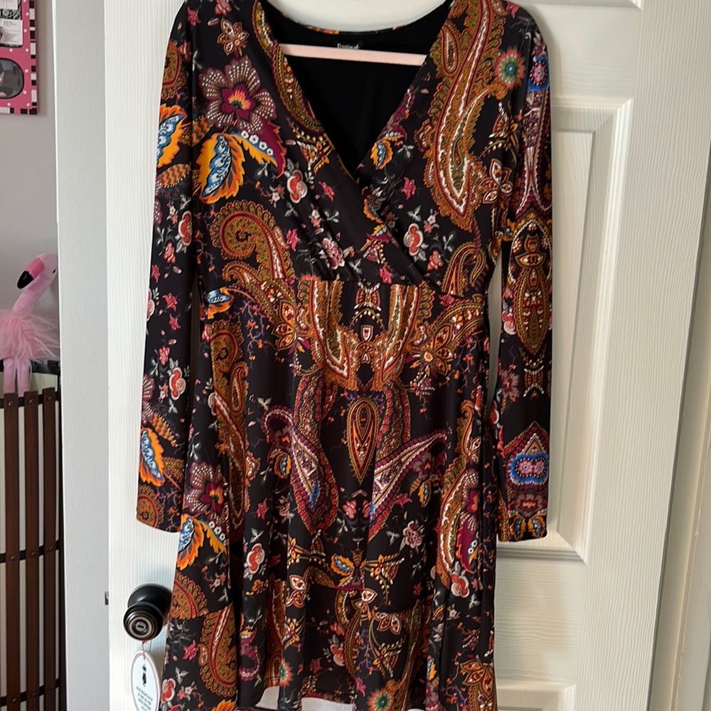 Desigual faux wrap dress size L